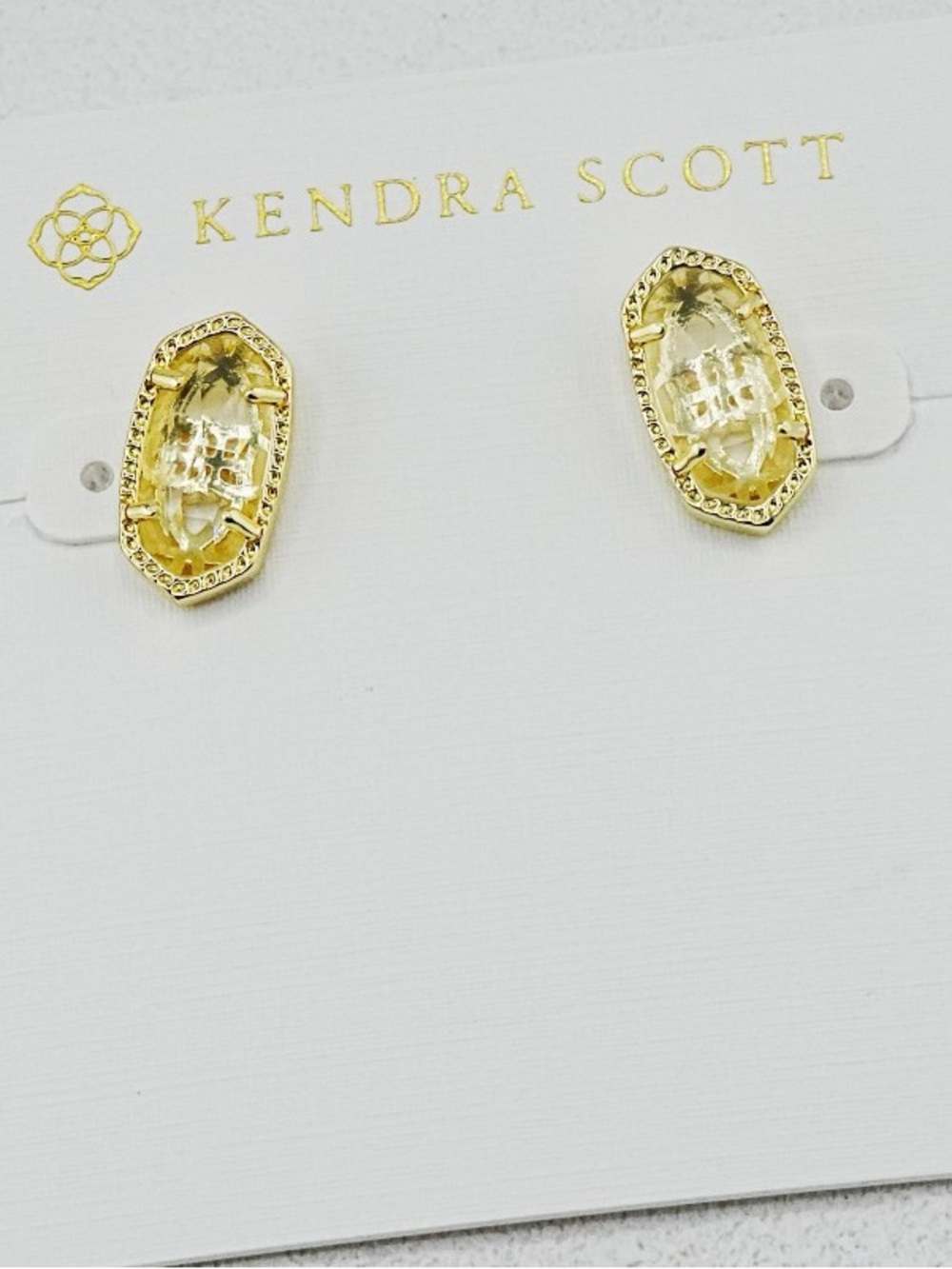 Kendra Scott Gold and Yellow Elle Crystal Stud Earrings